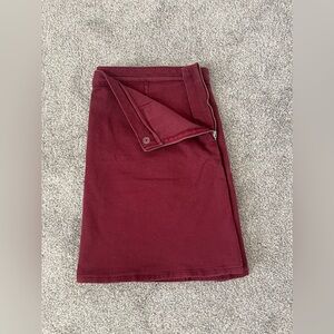 ASOS red denim a line skirt size Uk 20/us 16